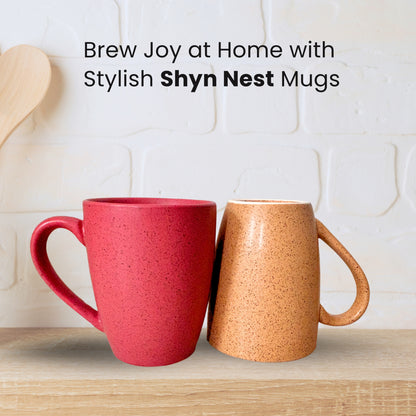 Shyn Nest Red & Yellow Coffee/Tea Mugs | Set of 2