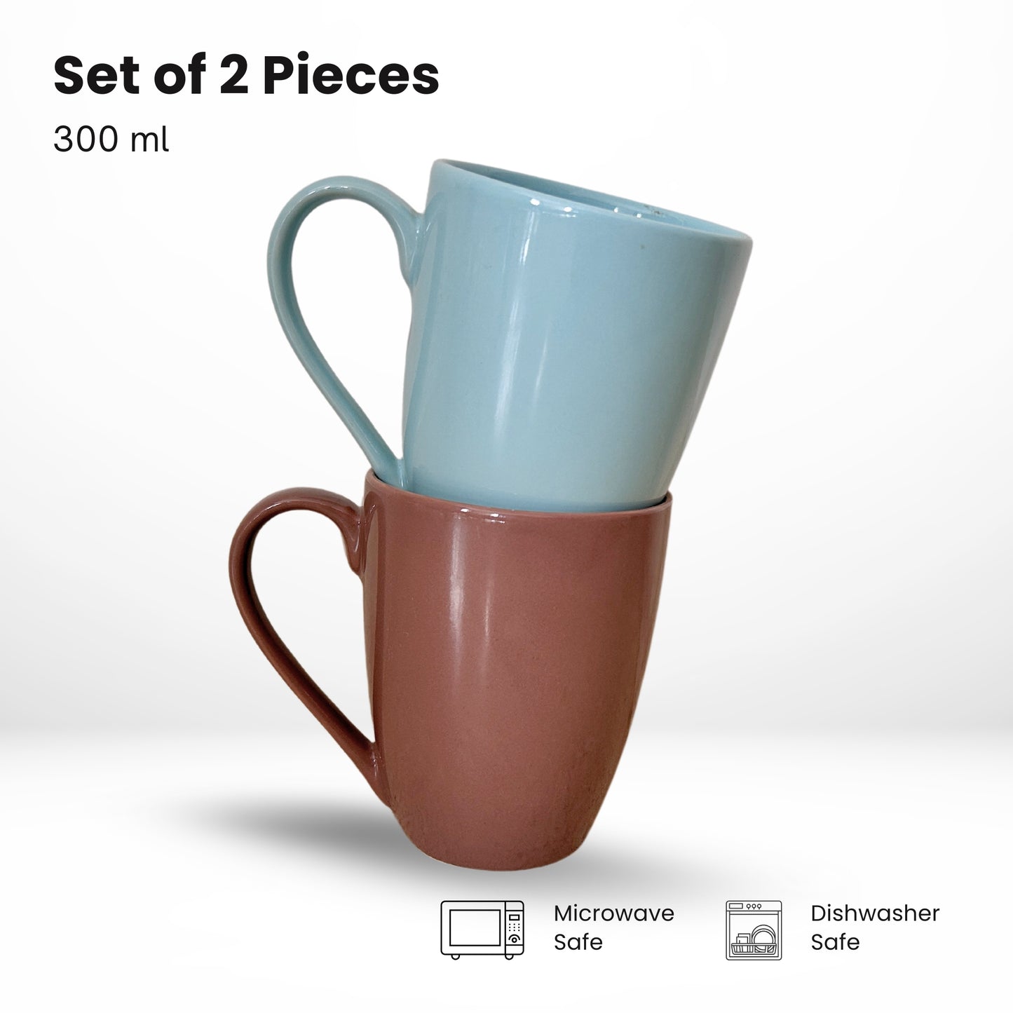 Shyn Nest Blue & Brown Coffee/Tea Mugs | Combo of 2 Coffee Mugs | Ceramic