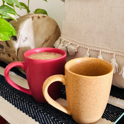 Shyn Nest Red & Yellow Coffee/Tea Mugs | Set of 2