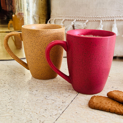 Shyn Nest Red & Yellow Coffee/Tea Mugs | Set of 2