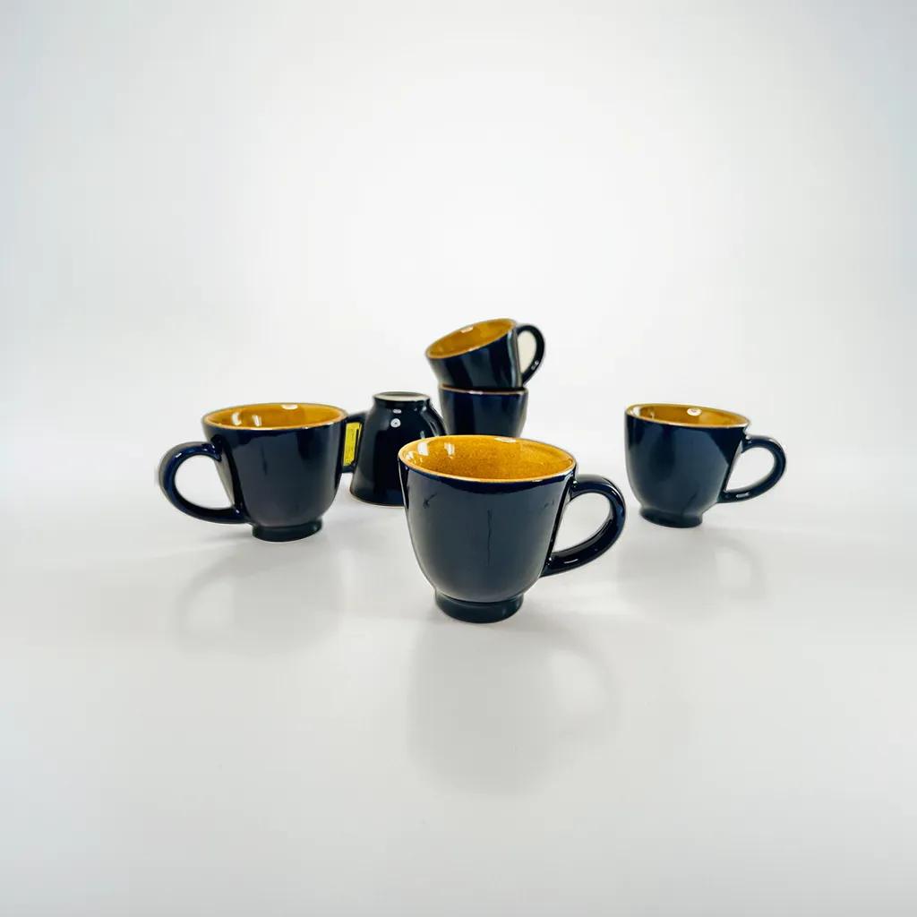 Midnight Blue Ceramic Teacup (Set of 6)