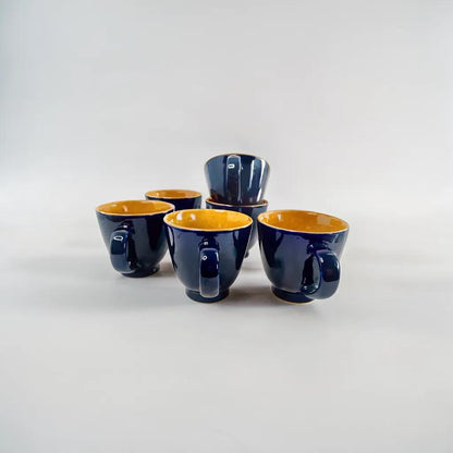 Midnight Blue Ceramic Teacup (Set of 6)