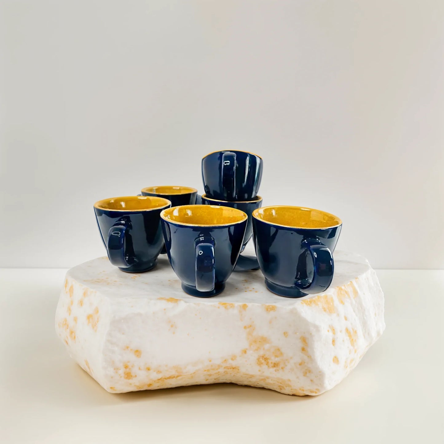 Midnight Blue Ceramic Teacup (Set of 6)