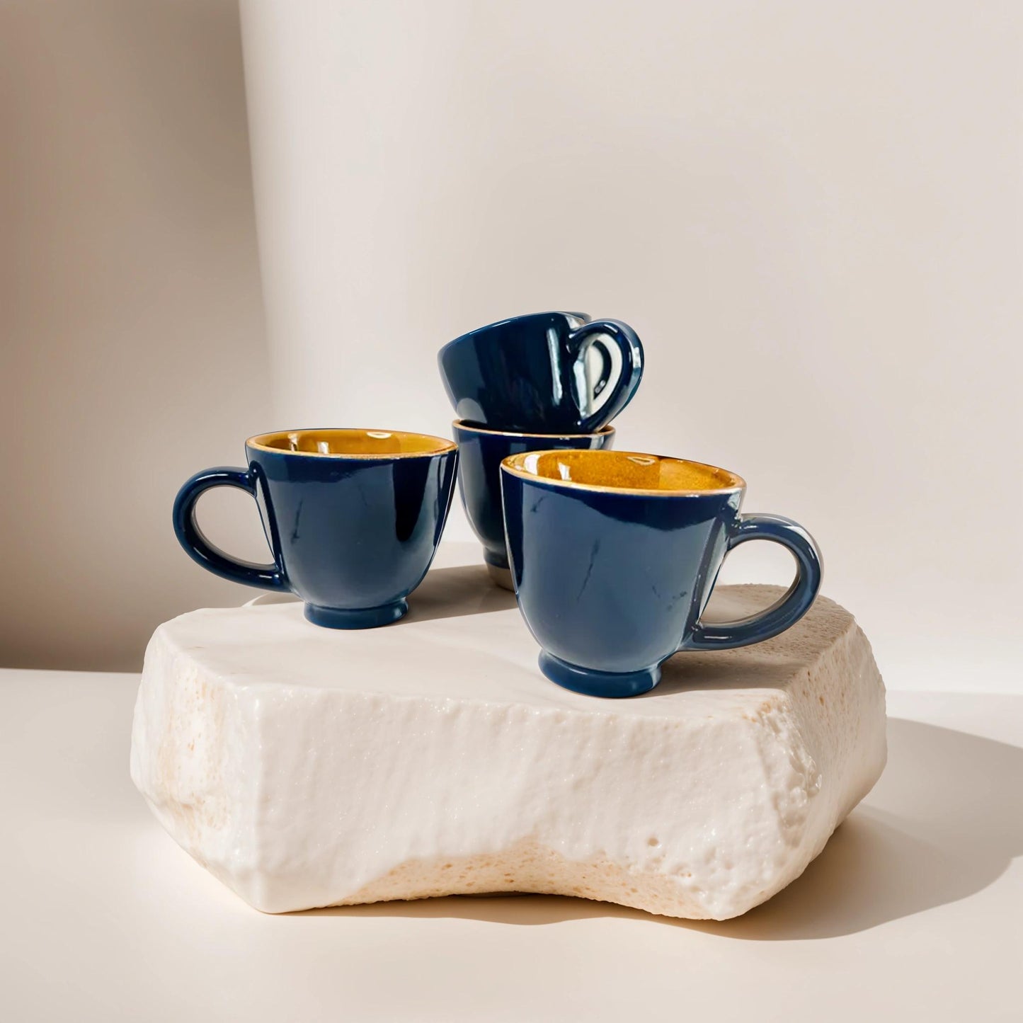 Midnight Blue Ceramic Teacup (Set of 6)